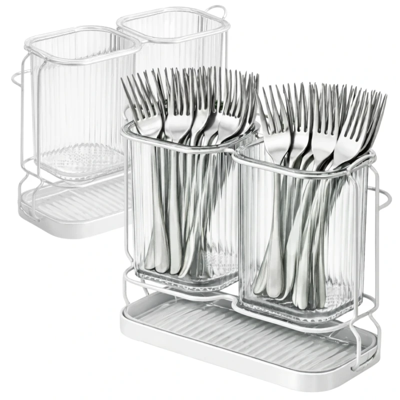 Transparentny Stojak Na Sztućce Organizer Ociekacz Kuchenny3.webp
