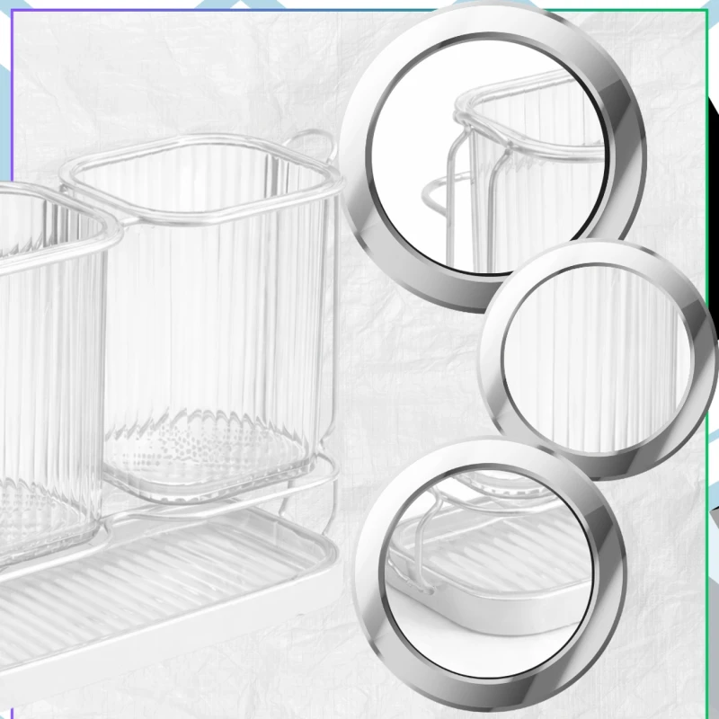 Transparentny Stojak Na Sztućce Organizer Ociekacz Kuchenny5.webp