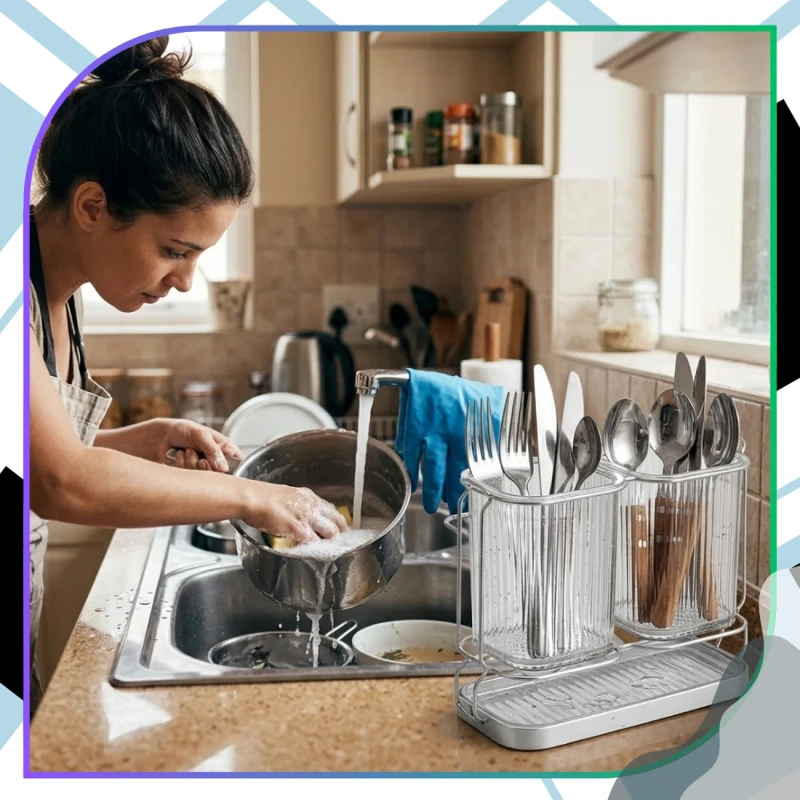 Transparentny Stojak Na Sztućce Organizer Ociekacz Kuchenny9.webp