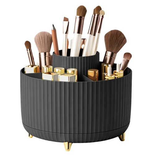 Pojemnik Do Makijażu Pudełko Na Pędzle Czarny Organizer Na Kosmetyki 