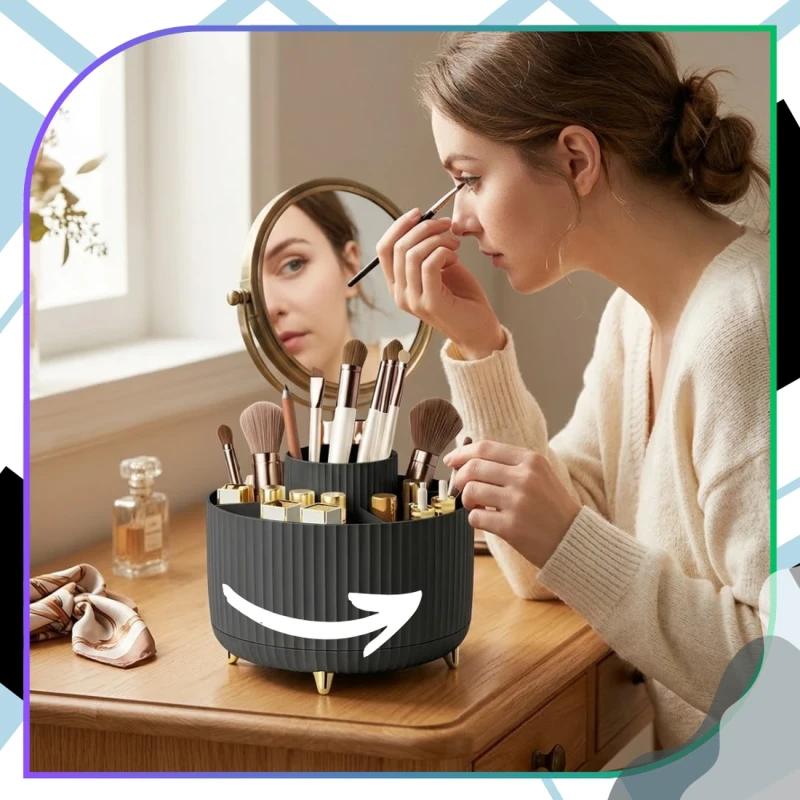 Pojemnik Do Makijażu Pudełko Na Pędzle Czarny Organizer Na Kosmetyki9.webp