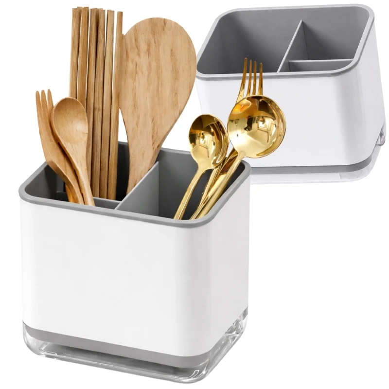 Organizer Kuchenny Na Sztućce Pojemnik Na Pałeczki Łyżki Szary3.webp