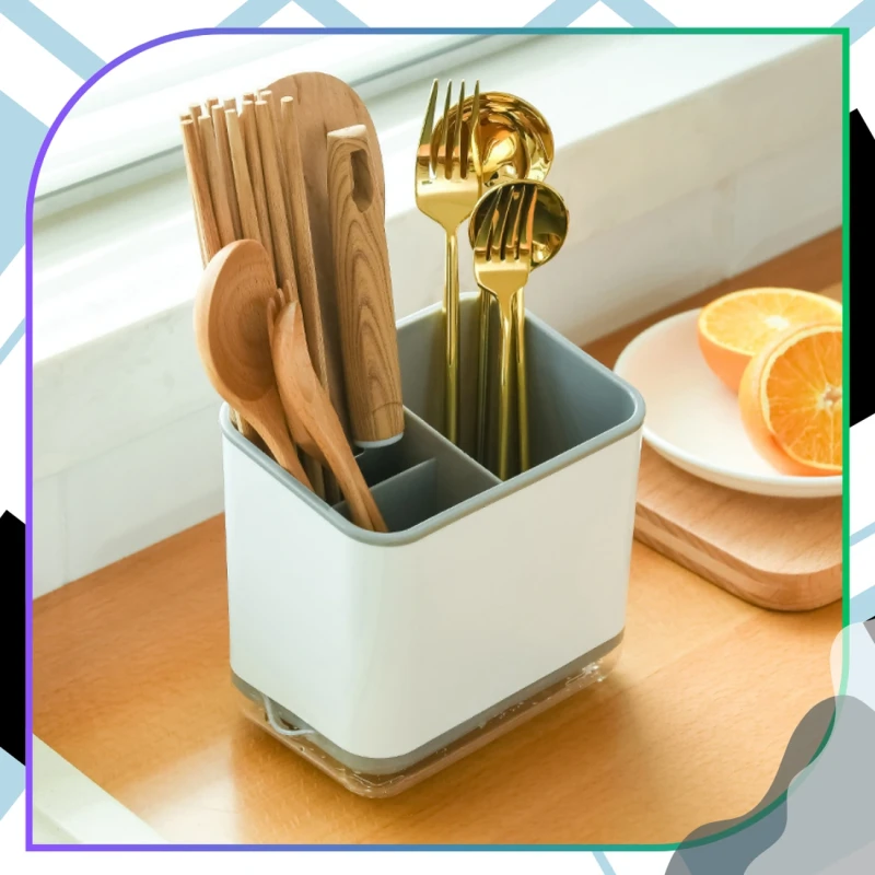 Organizer Kuchenny Na Sztućce Pojemnik Na Pałeczki Łyżki Szary6.webp
