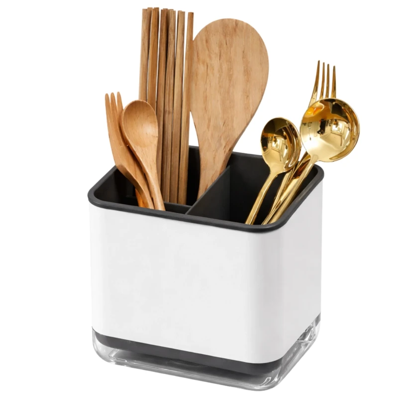 Pojemnik Na Sztućce Organizer Kuchenny Ociekacz Na Łyżki Czarny4.webp