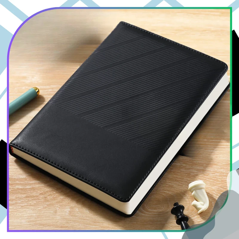 Notes A5 Czarny Elegancki Notatnik Dziennik Planer Twarda Oprawa6.webp