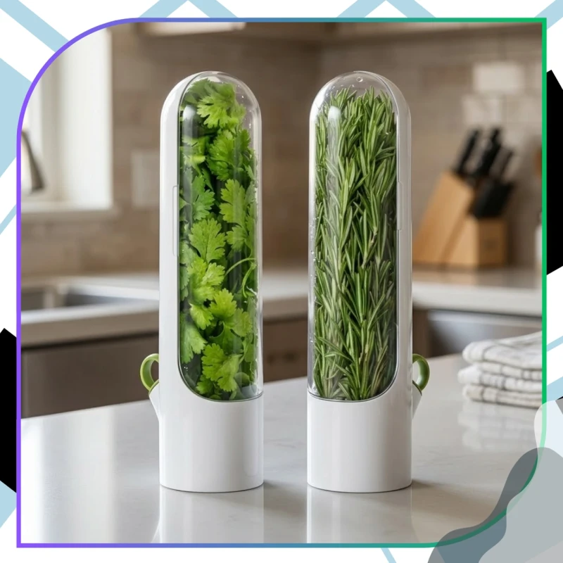 Pojemnik Na Zioła Herb Saver Organizer Do Lodówki Świeże Zioła 2 Szt7.webp