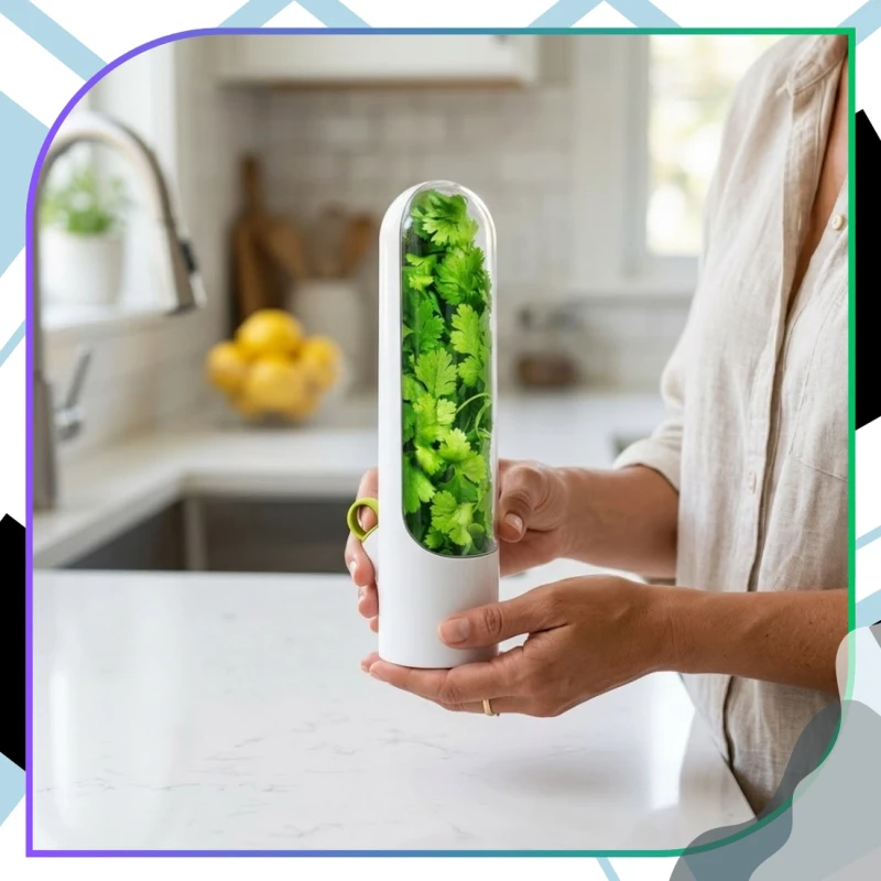 Pojemnik Na Zioła Herb Saver Organizer Do Lodówki Świeże Zioła 2 Szt8.webp