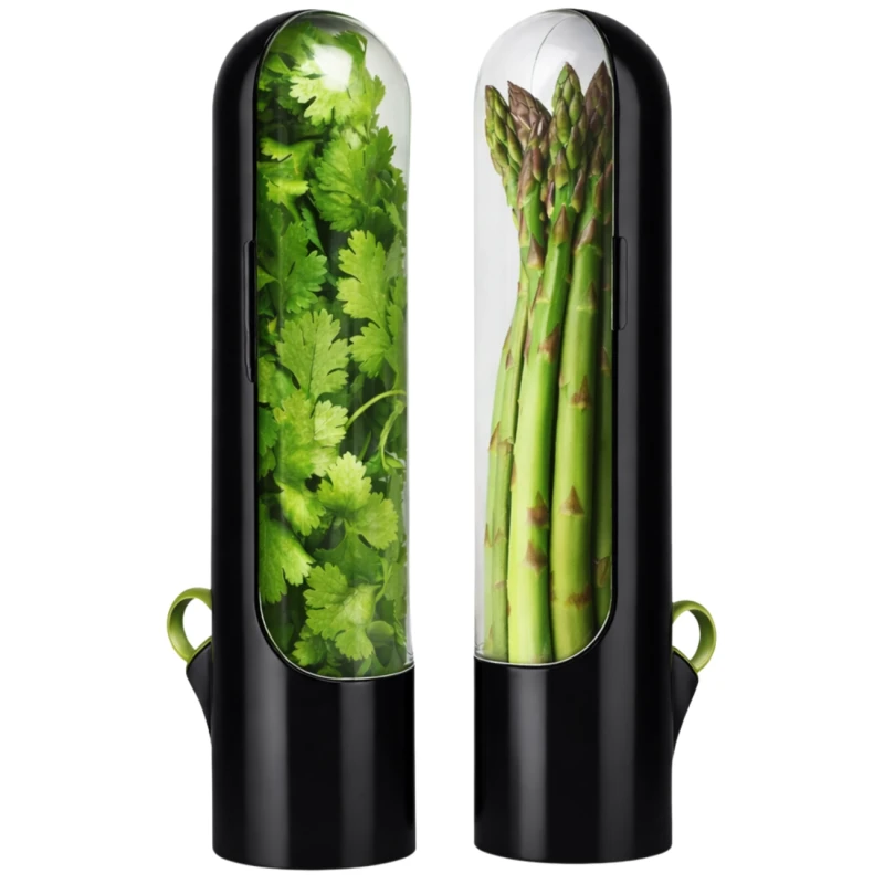 Herb Saver Czarny 2 Szt Pojemnik Na Zioła Do Lodówki Świeże Zioła1.webp