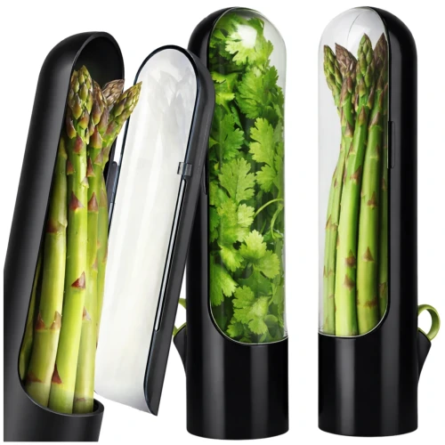 Herb Saver  Czarny 2 Szt Pojemnik Na Zioła Do Lodówki Świeże Zioła