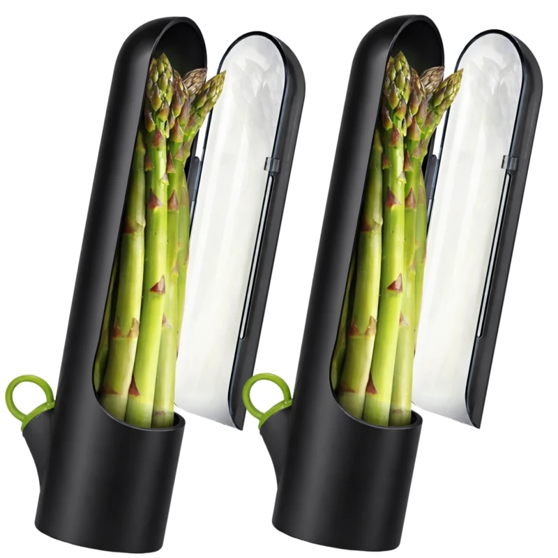 Herb Saver Czarny 2 Szt Pojemnik Na Zioła Do Lodówki Świeże Zioła3.webp