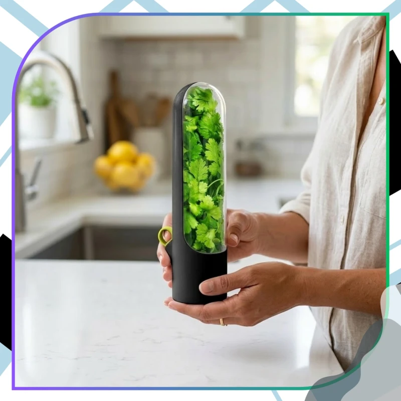 Herb Saver Czarny 2 Szt Pojemnik Na Zioła Do Lodówki Świeże Zioła8.webp