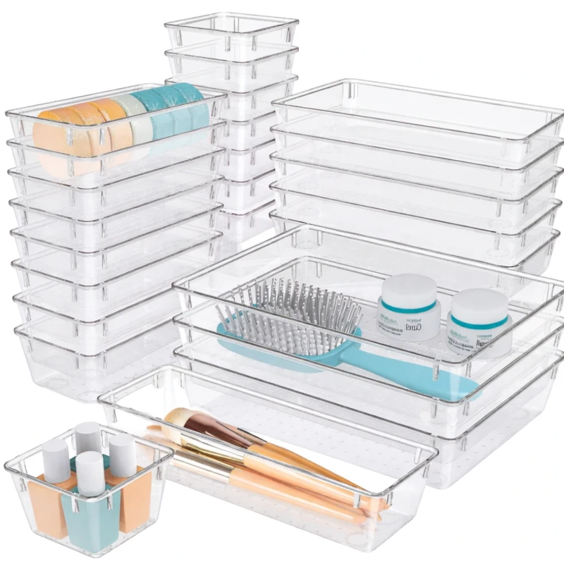 Uniwersalny Zestaw Organizerów Do Szuflady 25 Sztuk Pojemniki Na Kosmetyki Biżuterię4.webp