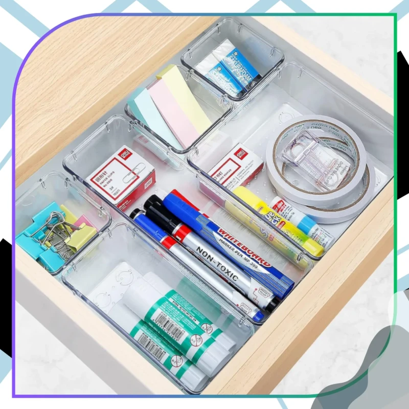 Uniwersalny Zestaw Organizerów Do Szuflady 25 Sztuk Pojemniki Na Kosmetyki Biżuterię7.webp