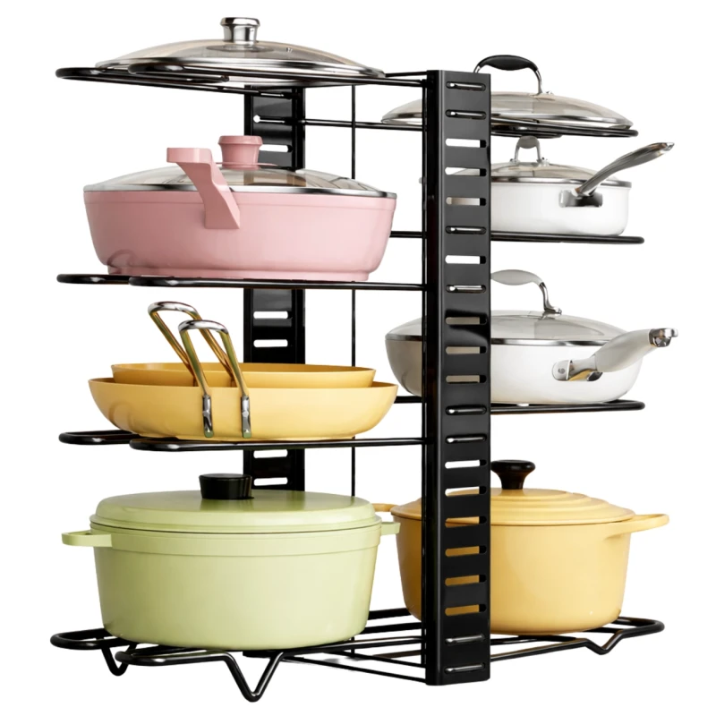 Stojak Na Garnki 8 Poziomów Organizer Kuchenny Metalowy Regulowany1.webp