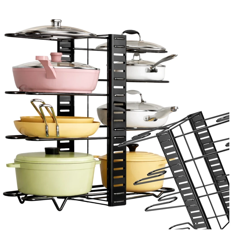 Stojak Na Garnki 8 Poziomów Organizer Kuchenny Metalowy Regulowany2.webp