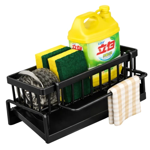 Organizer Do Zlewu Suszarka Na Gąbki Dozownik Stojak Czarny