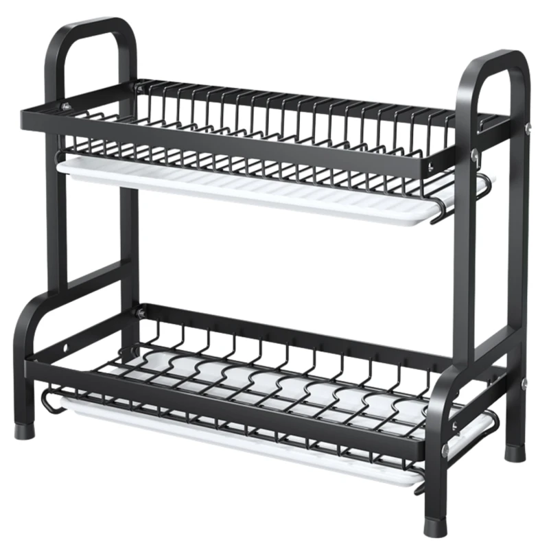 Suszarka Do Naczyń Dwupoziomowa Organizer Kuchenny Ociekacz Czarny 42cm4.webp