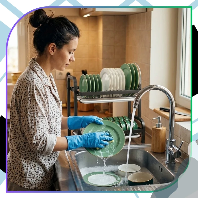 Suszarka Do Naczyń Dwupoziomowa Organizer Kuchenny Ociekacz Czarny 42cm7.webp