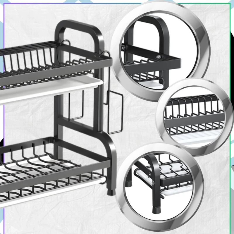Organizer Kuchenny 42cm - Dwupoziomowa Suszarka Do Naczyń5.webp