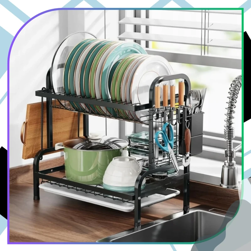 Organizer Kuchenny 42cm - Dwupoziomowa Suszarka Do Naczyń8.webp