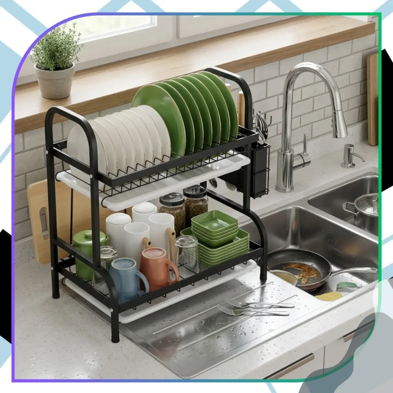 Organizer Kuchenny 42cm - Dwupoziomowa Suszarka Do Naczyń9.webp