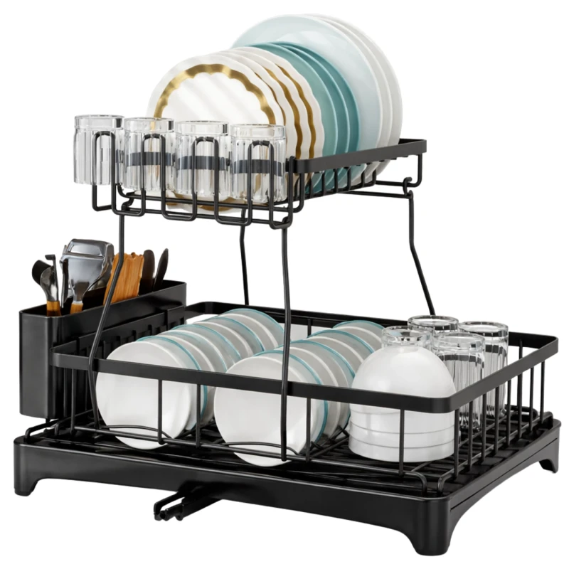 Suszarka Do Naczyń Dwupoziomowa Ociekacz Organizer Kuchenny 44cm1.webp