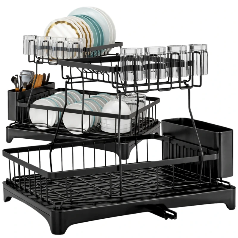 Suszarka Do Naczyń Dwupoziomowa Ociekacz Organizer Kuchenny 44cm3.webp