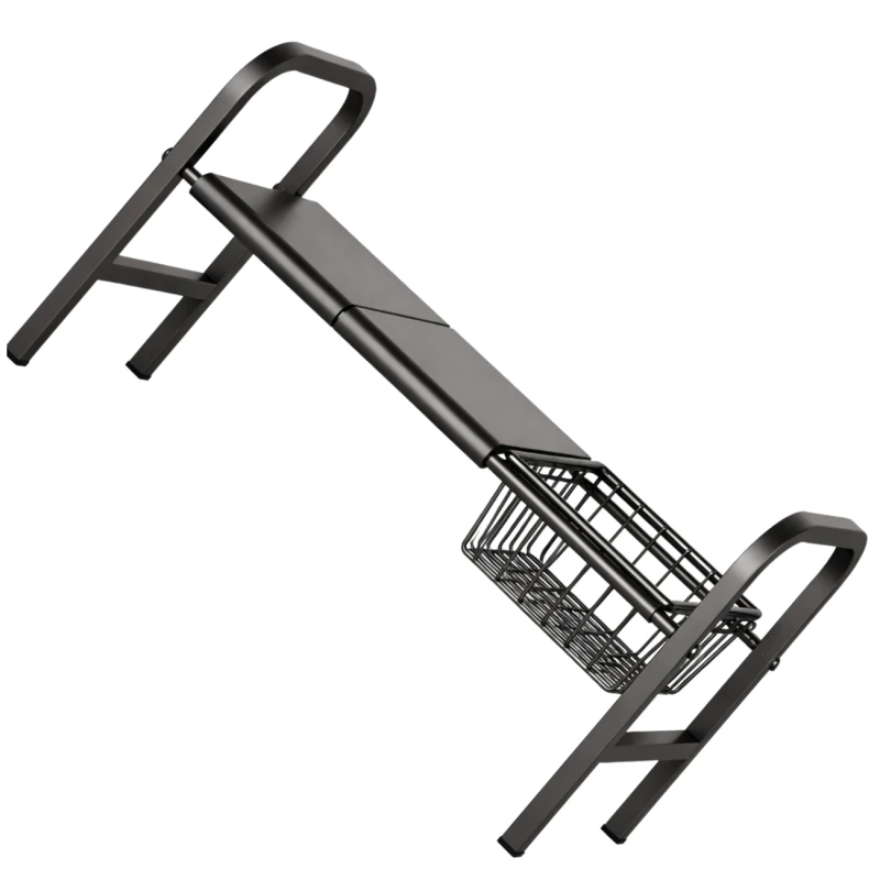 Regał Pod Zlew Rozsuwany Organizer Kuchenny Półka 53–88 cm Czarna1.webp