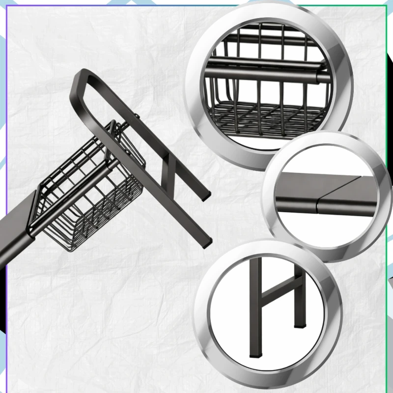 Regał Pod Zlew Rozsuwany Organizer Kuchenny Półka 53–88 cm Czarna5.webp