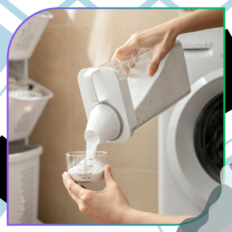 Uniwersalny Pojemnik Do Przechowywania 1800ml Dozownik Z Miarką Transparentny9.webp