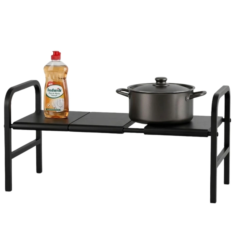 Regał Metalowy - Organizacja Szafki Kuchennej 53–88 cm Czarny3.webp