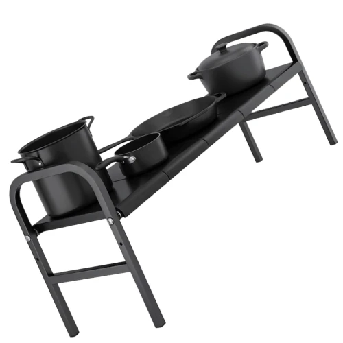 Regulowany Regał Pod Zlew 85–88 cm 5 Półek Organizer Kuchenny Czarny