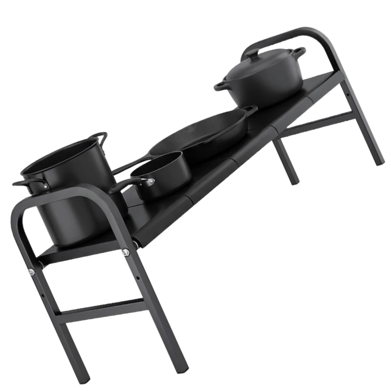 Regulowany Regał Pod Zlew 85–88 cm 5 Półek Organizer Kuchenny Czarny1.webp