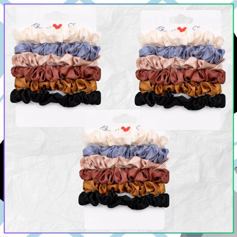 Zestaw 18 Satynowych Gumek Do Włosów Scrunchies Elastyczne Damskie Mix Kolorów5.webp