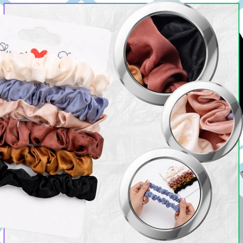 Zestaw 18 Satynowych Gumek Do Włosów Scrunchies Elastyczne Damskie Mix Kolorów6.webp