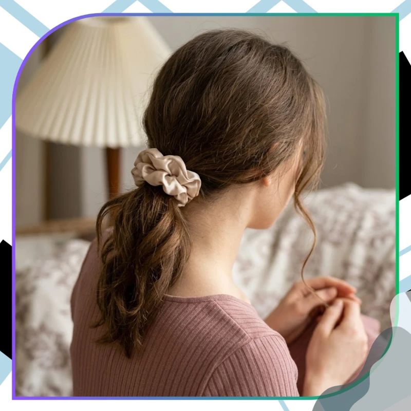 Zestaw 18 Satynowych Gumek Do Włosów Scrunchies Elastyczne Damskie Mix Kolorów9.webp