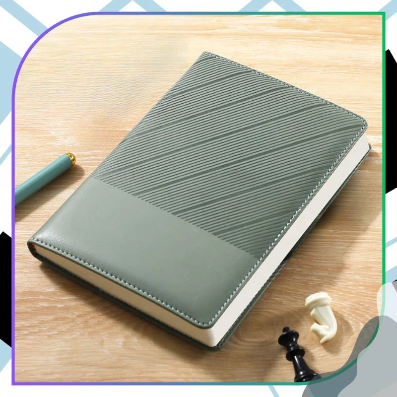 Elegancki Notatnik Notes A5 Zielony Planer Dziennik Twarda Oprawa8.webp