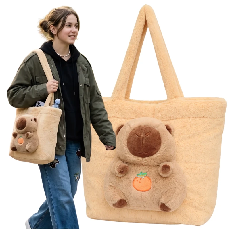 Modna Torebka Kapibara Pluszowa Torba Shopper Dla Dzieci I Młodzieży3.webp