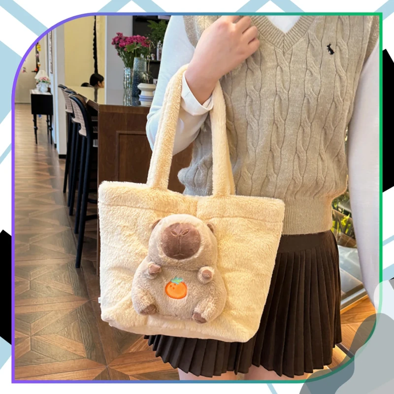 Modna Torebka Kapibara Pluszowa Torba Shopper Dla Dzieci I Młodzieży6.webp