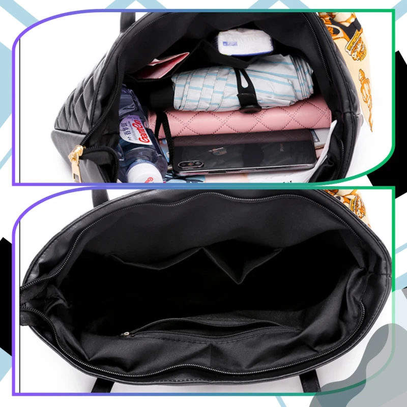 Czarna Torebka Damska Tote Pikowana Duża Pojemna Elegancka10.webp