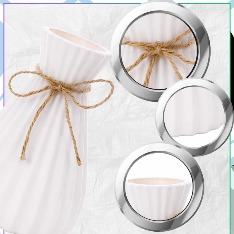 Wazon Dekoracyjny Biały Nowoczesny Design Do Wnętrz Prezent5.webp