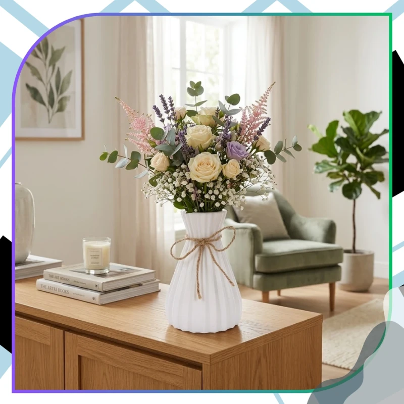 Wazon Dekoracyjny Biały Nowoczesny Design Do Wnętrz Prezent6.webp