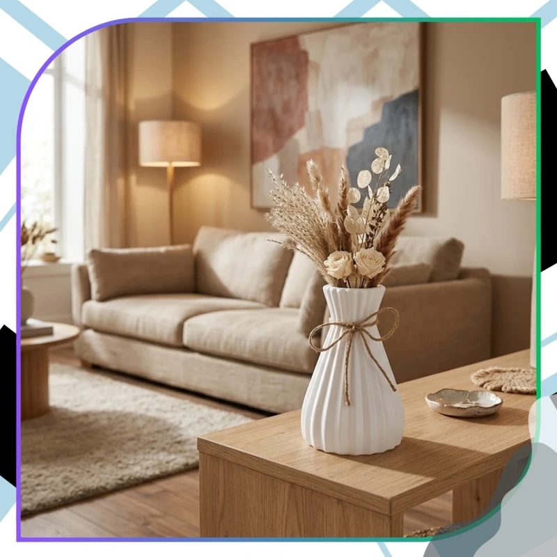 Wazon Dekoracyjny Biały Nowoczesny Design Do Wnętrz Prezent7.webp