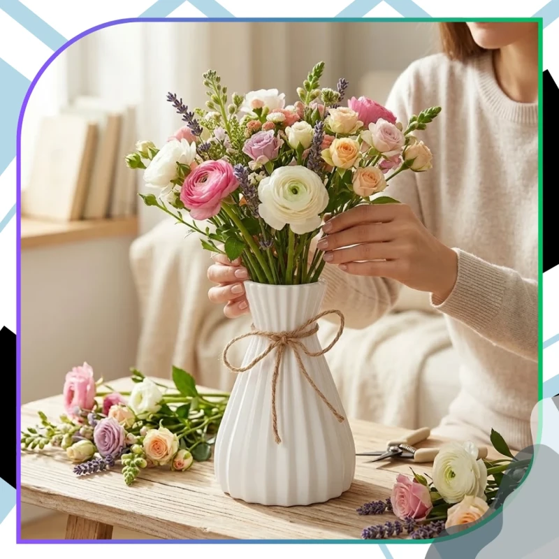 Wazon Dekoracyjny Biały Nowoczesny Design Do Wnętrz Prezent8.webp