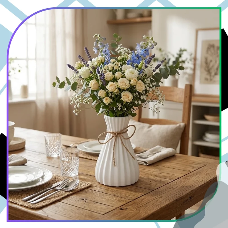 Wazon Dekoracyjny Biały Nowoczesny Design Do Wnętrz Prezent9.webp