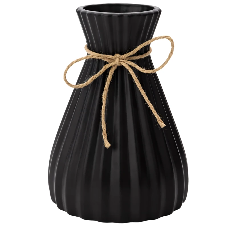 Czarny Wazon Dekoracyjny Nowoczesny Elegancki Design Loft1.webp