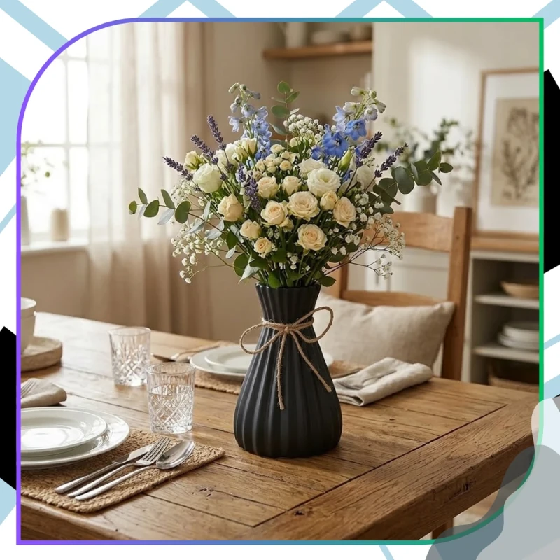 Czarny Wazon Dekoracyjny Nowoczesny Elegancki Design Loft6.webp