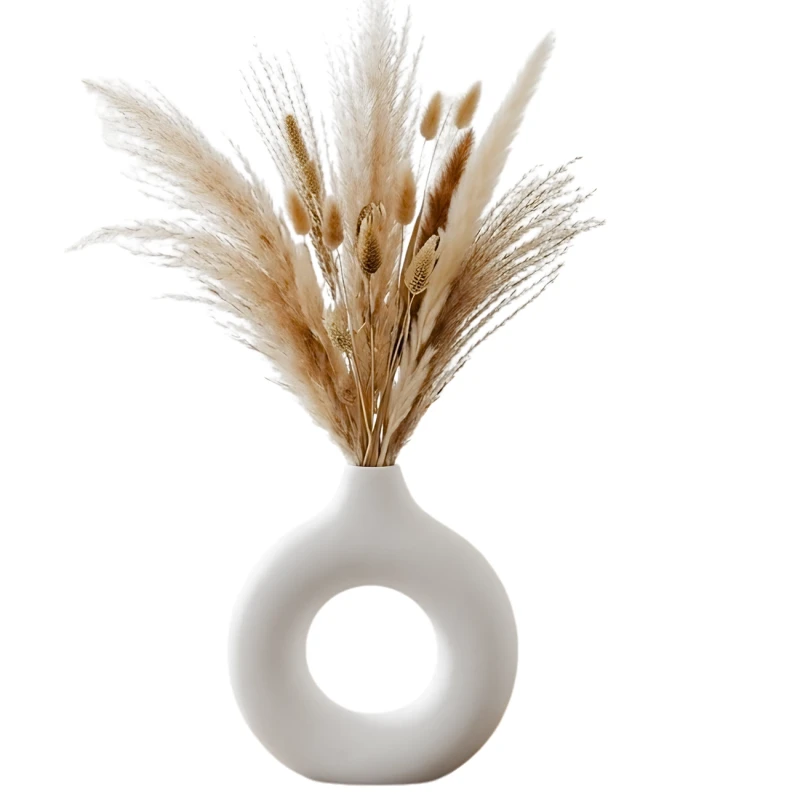Designerski Wazon Biały Okrągły Nowoczesna Dekoracja Wnętrz4.webp