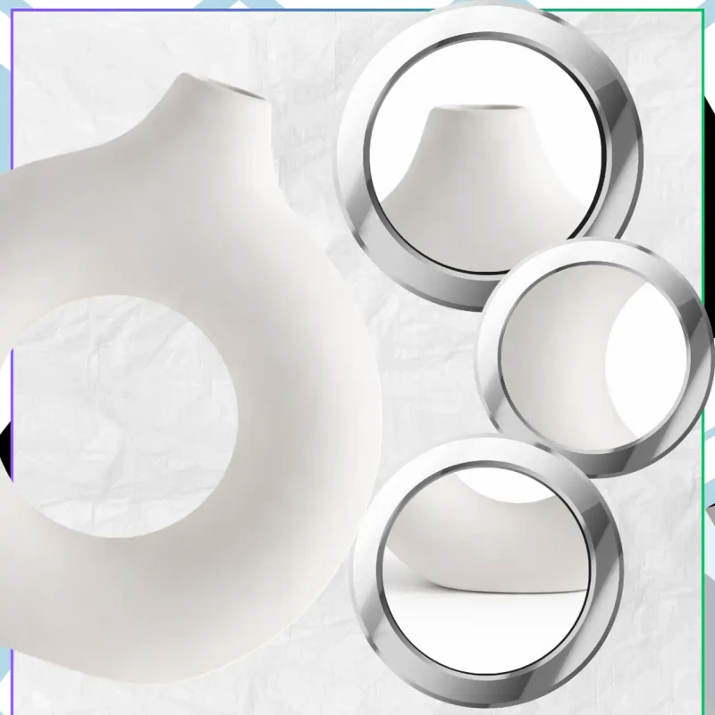 Designerski Wazon Biały Okrągły Nowoczesna Dekoracja Wnętrz5.webp