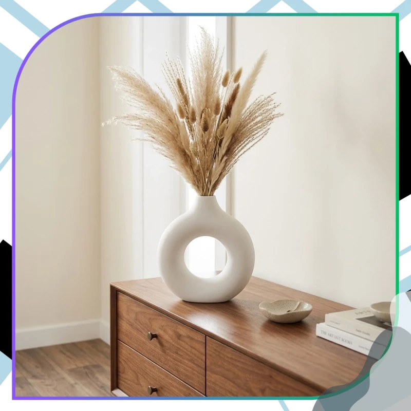 Designerski Wazon Biały Okrągły Nowoczesna Dekoracja Wnętrz9.webp